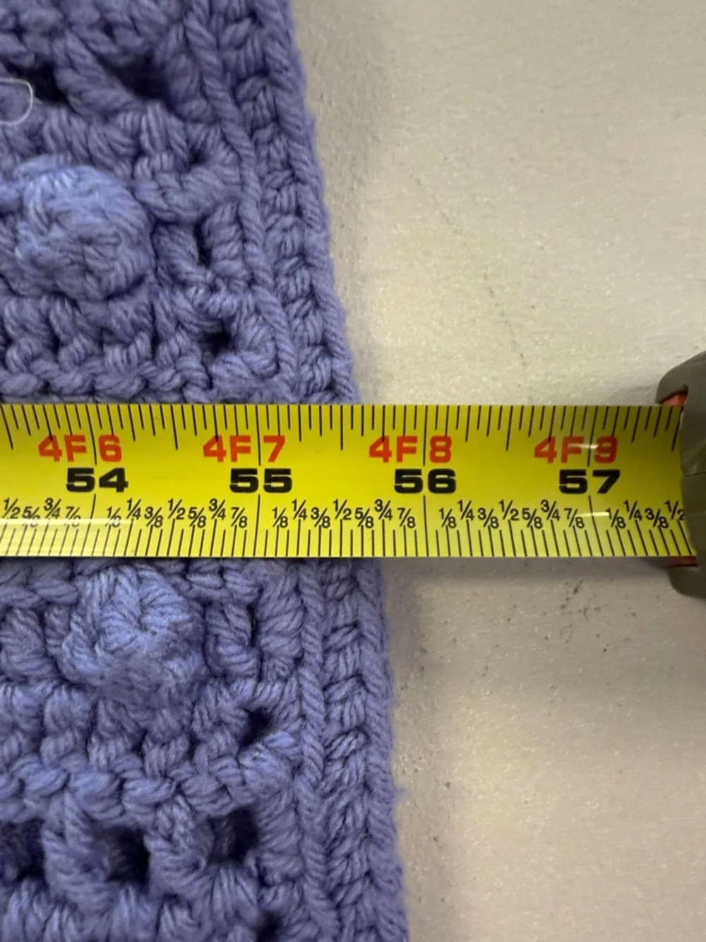 Handmade Crocheted Lavender Throw Blanket 56” by 56”